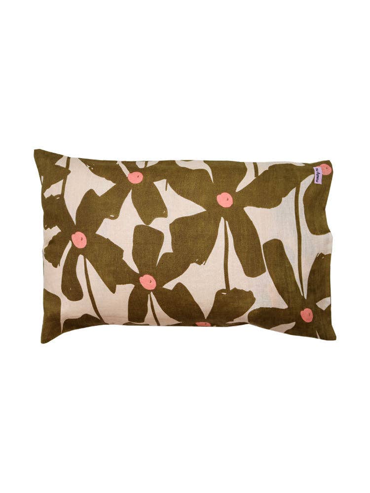 Olive Poppy Standard Pillowcase — Set